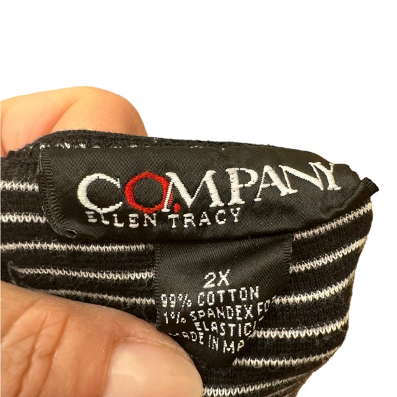 Vintage Ellen Tracy Black/White Striped Knit Tank. 2X. GUC - Picture 3 of 3